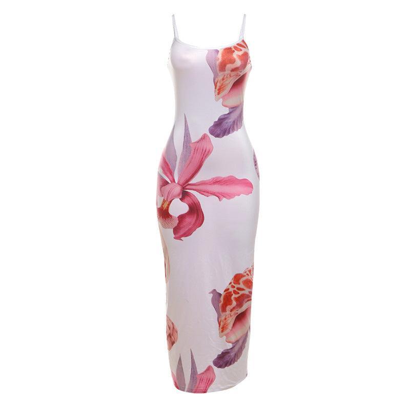 Sexy Floral Backless Wrapped Sexy Sling Dress - 808Lush