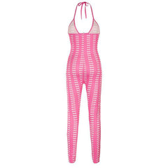 Barbie Pink Deep V Plunge neck Cutout out Jumpsuit - 808Lush