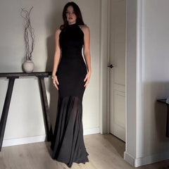 Slim Fit Sexy Mesh Maxi Dress