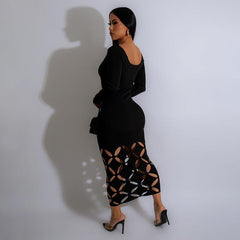 Long Sleeve Sexy Cutout Maxi Dress - 808Lush