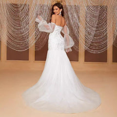 Wedding Dress Fishtail Gown off Shoulder Tube Top Bridal Dress