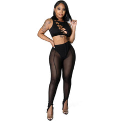 Women Sexy Tight Mesh See through Leggings