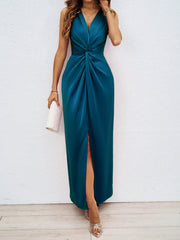 Elegant V neck Sleeveless Sexy Maxi Dress