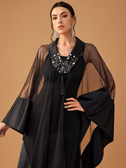 Cocktail Evening Middle East Long Sleeve Two Piece Cape Dress