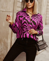 Formal Shirt Long Sleeved Digital Printed for Women - 808Lush