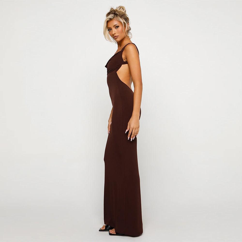 Sleeveless Backless Slim Fit Maxi Dress - 808Lush