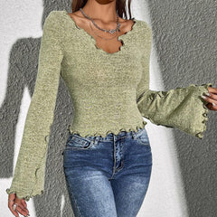 Women Elegant Long Sleeve Top