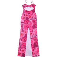 Summer Slim Fit Backless Floral Printed Dress