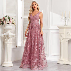 Mesh Floral Evening Maxi Party Dress - 808Lush