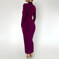 Long Sleeves Sexy Elegant Bodycon Midi Dress - 808Lush