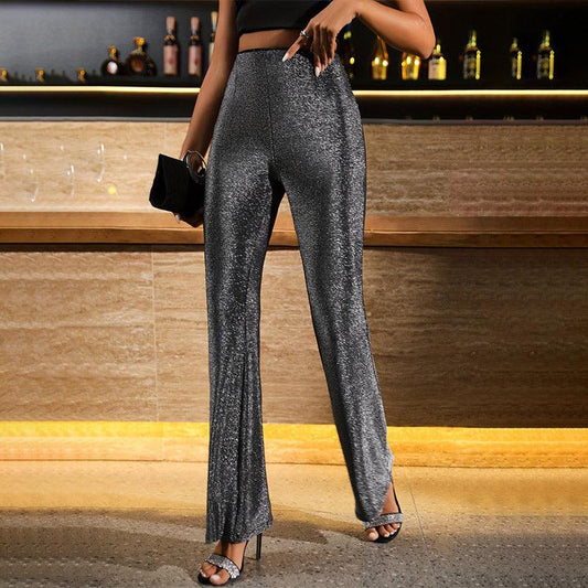 Office Elegant High Waist Tight Stretch Flared Women Pants