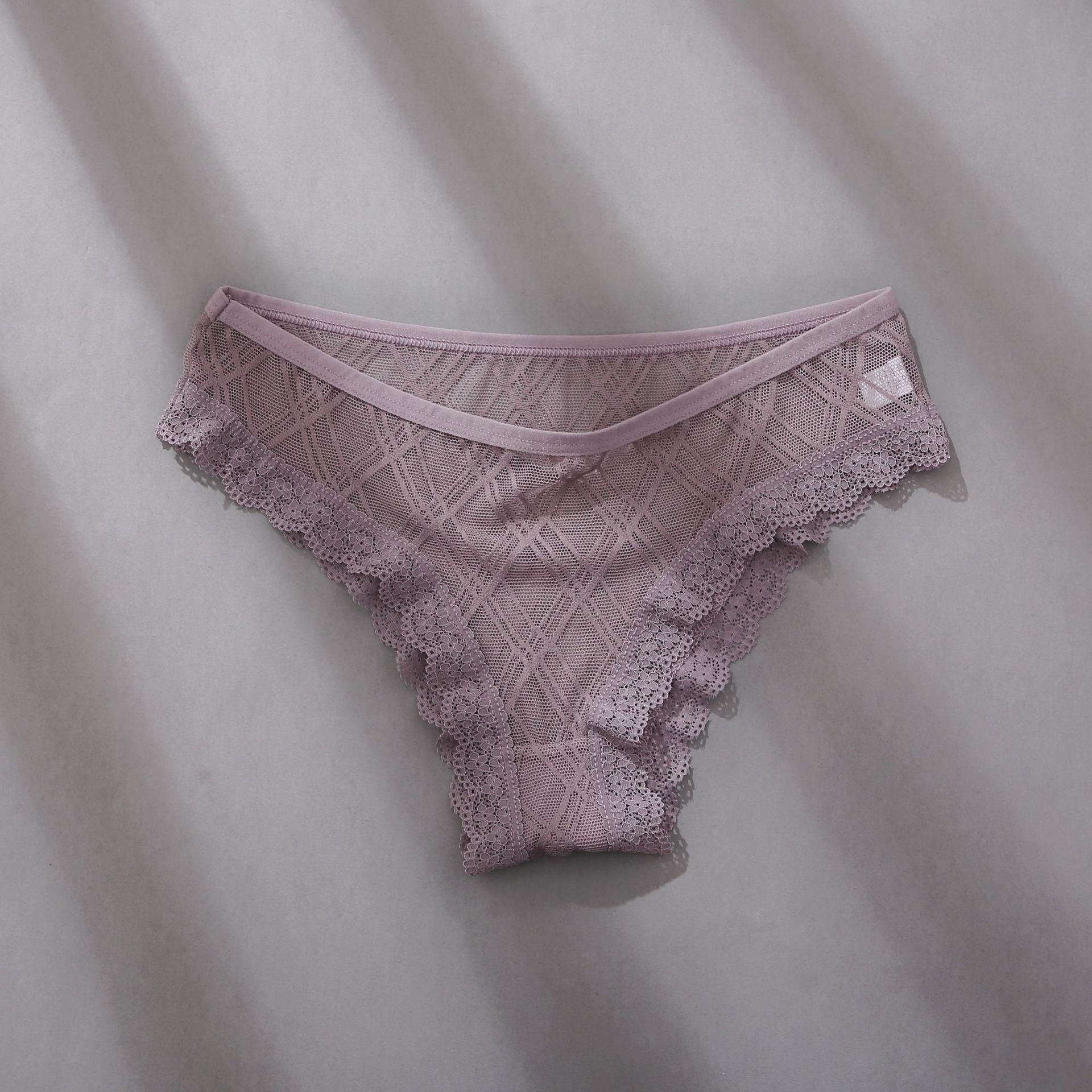 Women Brazilian Panties Mesh Lace Stitching Sexy Panty T-Back - 808Lush