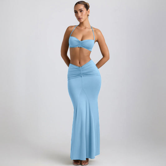 Summer Spaghetti Straps Sexy Skirt Set