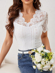 V neck Lace Top for Women