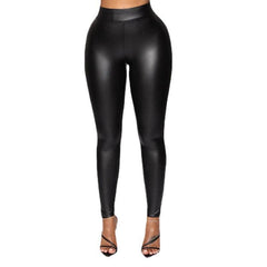 Women Leggings Slim Stretch Casual Leather Trousers - 808Lush