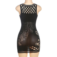 Sexy Cutout Knitted Casual Short Dress - 808Lush