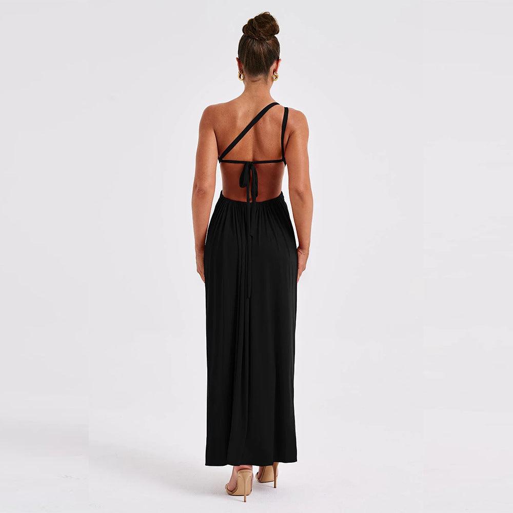 Women Backless Shoulder High Slit Sexy Cold-Shoulder Dress - 808Lush