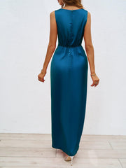 Elegant V neck Sleeveless Sexy Maxi Dress