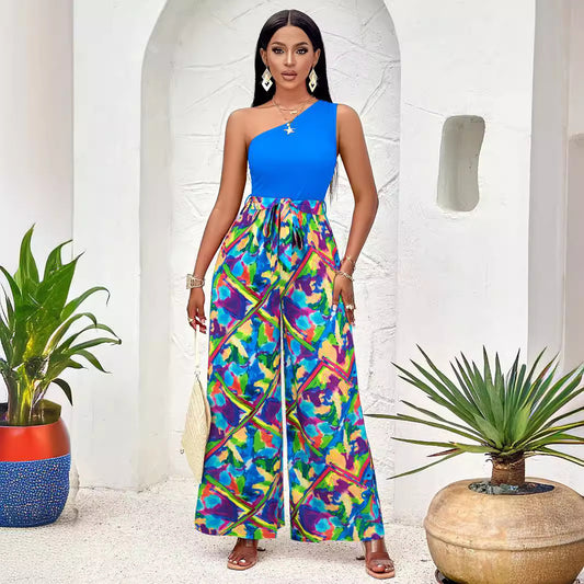 Women Summer Printed Jumpsuit