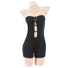 Elastic Metal Decorative Sexy Romper