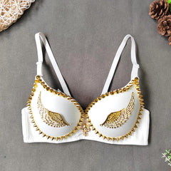 Golden Angel Wings Beaded Corset Bra