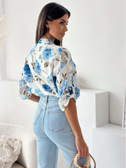 Floral Shirt Half Sleeve Top - 808Lush