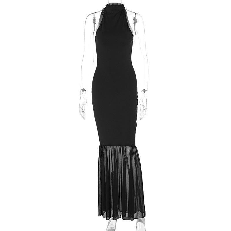 Slim Fit Sexy Mesh Maxi Dress