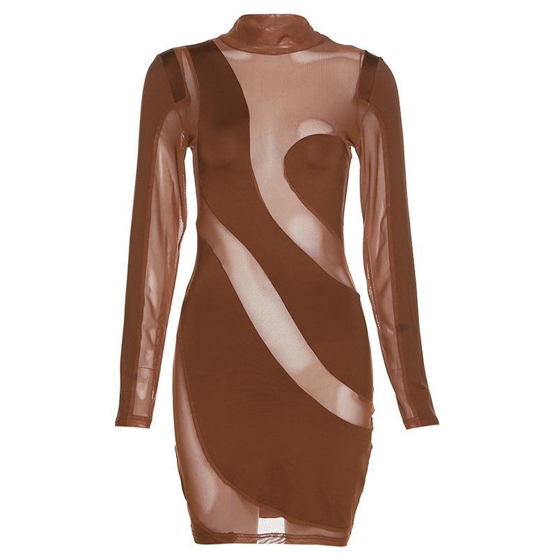 Long Sleeve Sexy See through Mini Dress - 808Lush