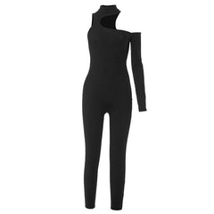 Sexy Irregular Asymmetric Single Sleeve Jumpsuit - 808Lush