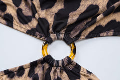 Leopard Print Bandeau Sling Dress