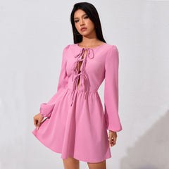 Women Sweet Pink Mini Dress