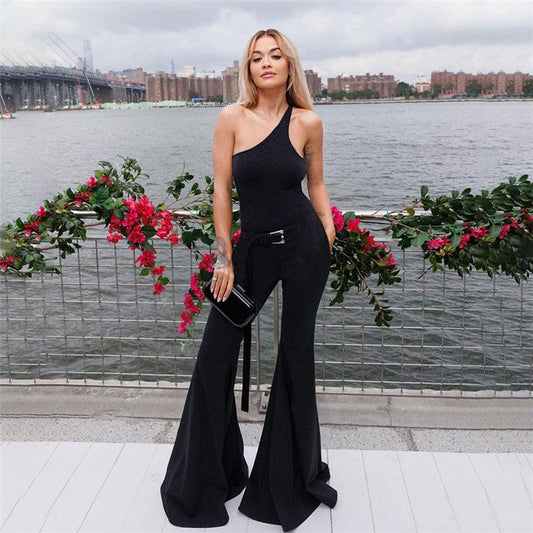 Sexy Straight Slim Fit Bell Bottom Jumpsuit - 808Lush