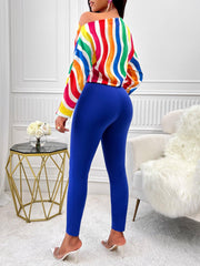 Women Rainbow Pants Set