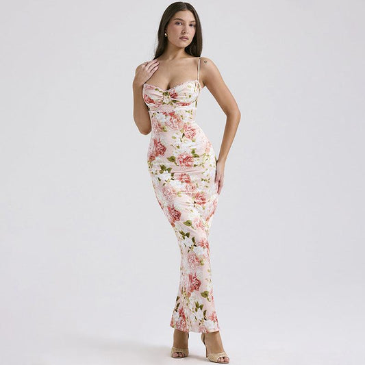 Spring Split Elegant Floral Bodycon Dress - 808Lush