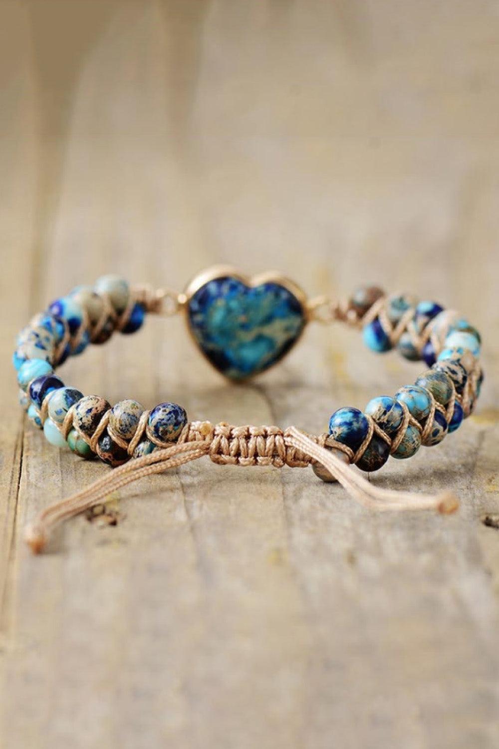 Handmade Heart Shape Natural Stone Bracelet - 808Lush