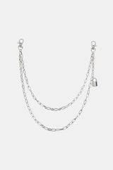 Double Layered Iron Chain Belt with Lock Charm - 808Lush