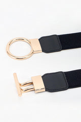 Circle Shape Buckle Zinc Alloy Buckle PU Leather Belt - 808Lush