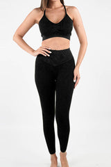 Ruched Spaghetti Strap Top and Pants Active Set - 808Lush