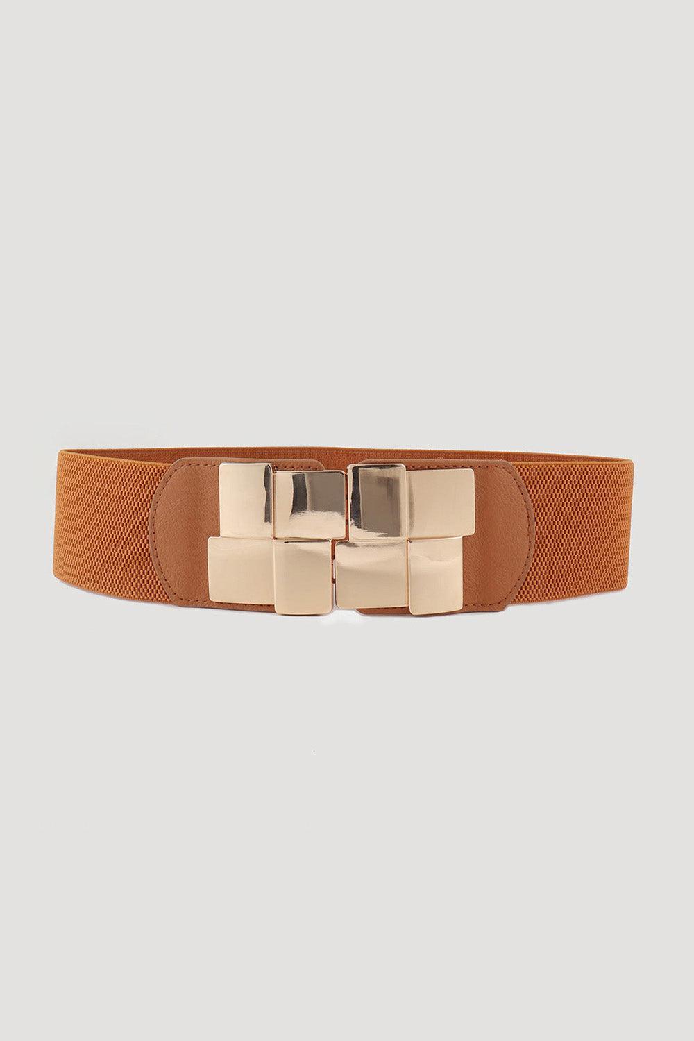 Geometric Buckle Elastic Wide Belt - 808Lush