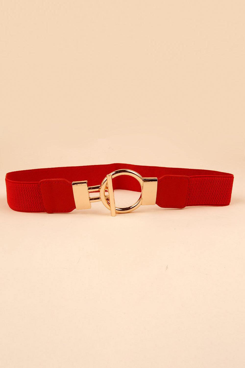 Circle Shape Buckle Zinc Alloy Buckle PU Leather Belt - 808Lush