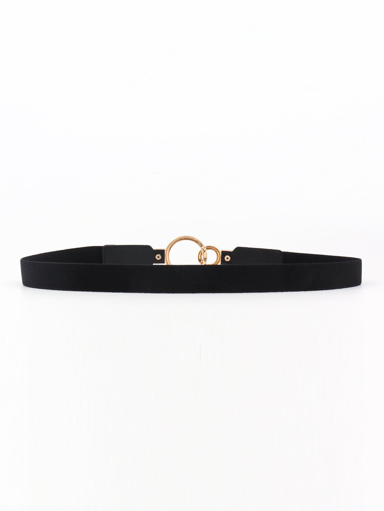 Double Ring Buckle Elastic PU Belt - 808Lush