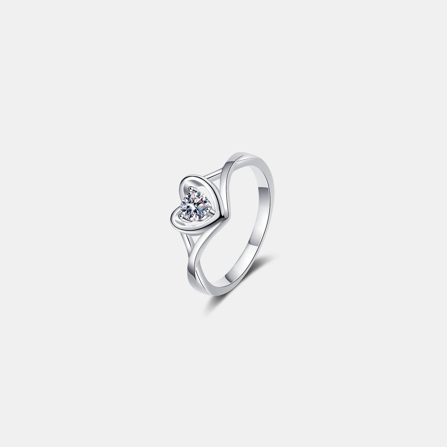 Moissanite Heart 925 Sterling Silver Ring - 808Lush