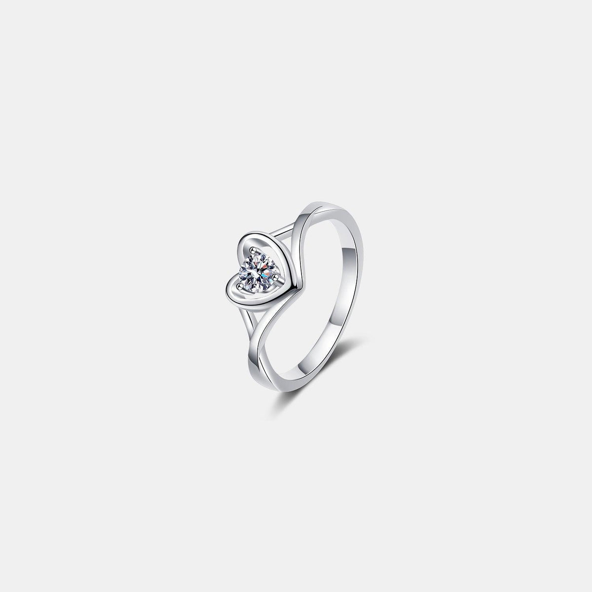 Moissanite Heart 925 Sterling Silver Ring - 808Lush