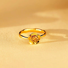 Rose Shape 18K Gold-Plated Ring - 808Lush