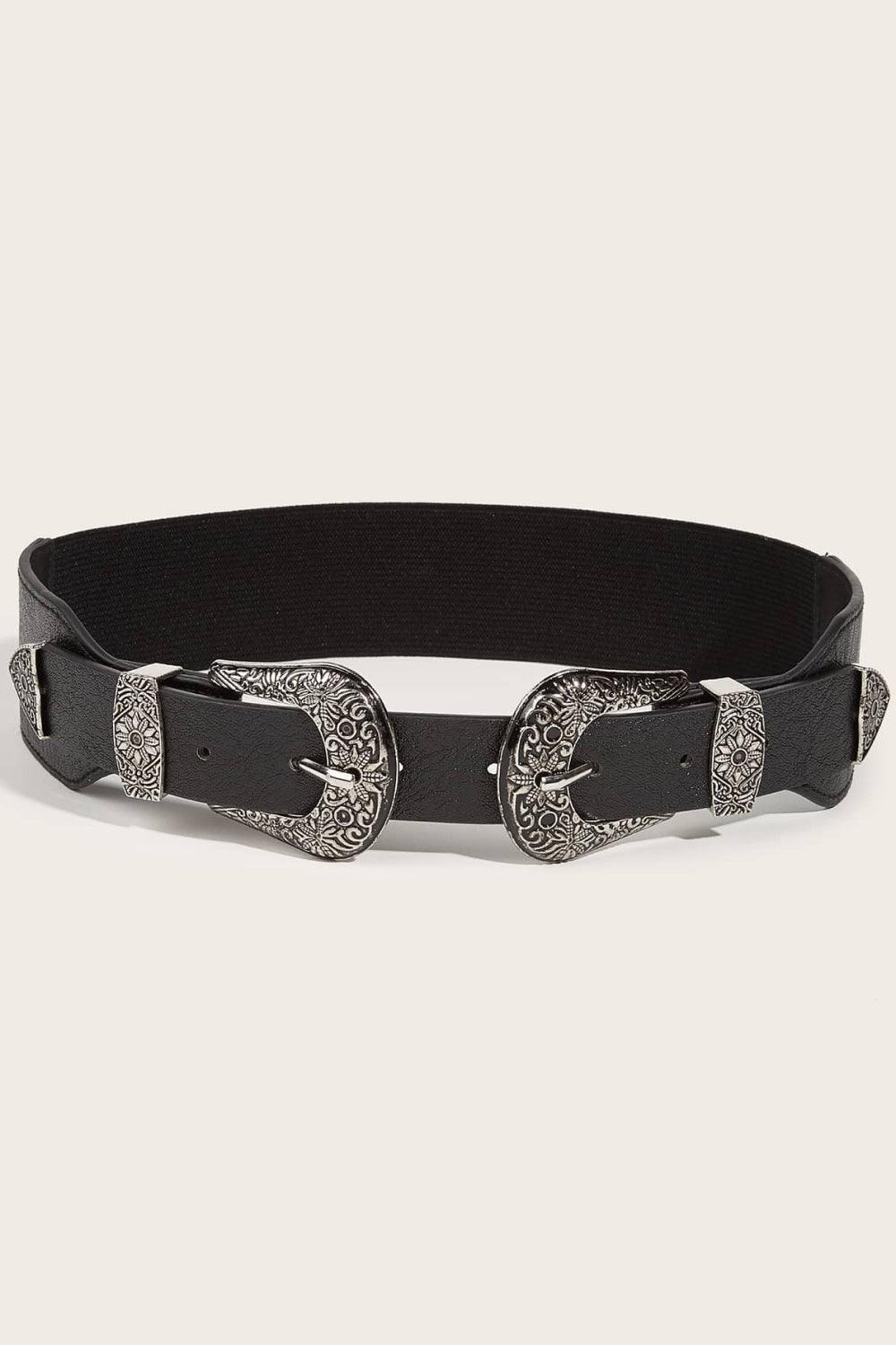 Double Buckle PU Leather Belt - 808Lush