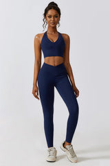 Crisscross Sports Bra and Leggings Set - 808Lush