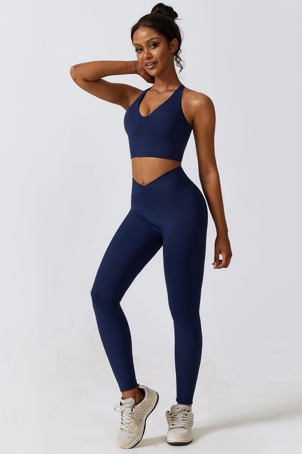 Crisscross Sports Bra and Leggings Set - 808Lush