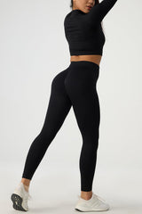 Quarter Zip Raglan Sleeve Top and High Waist Leggings Active Set - 808Lush