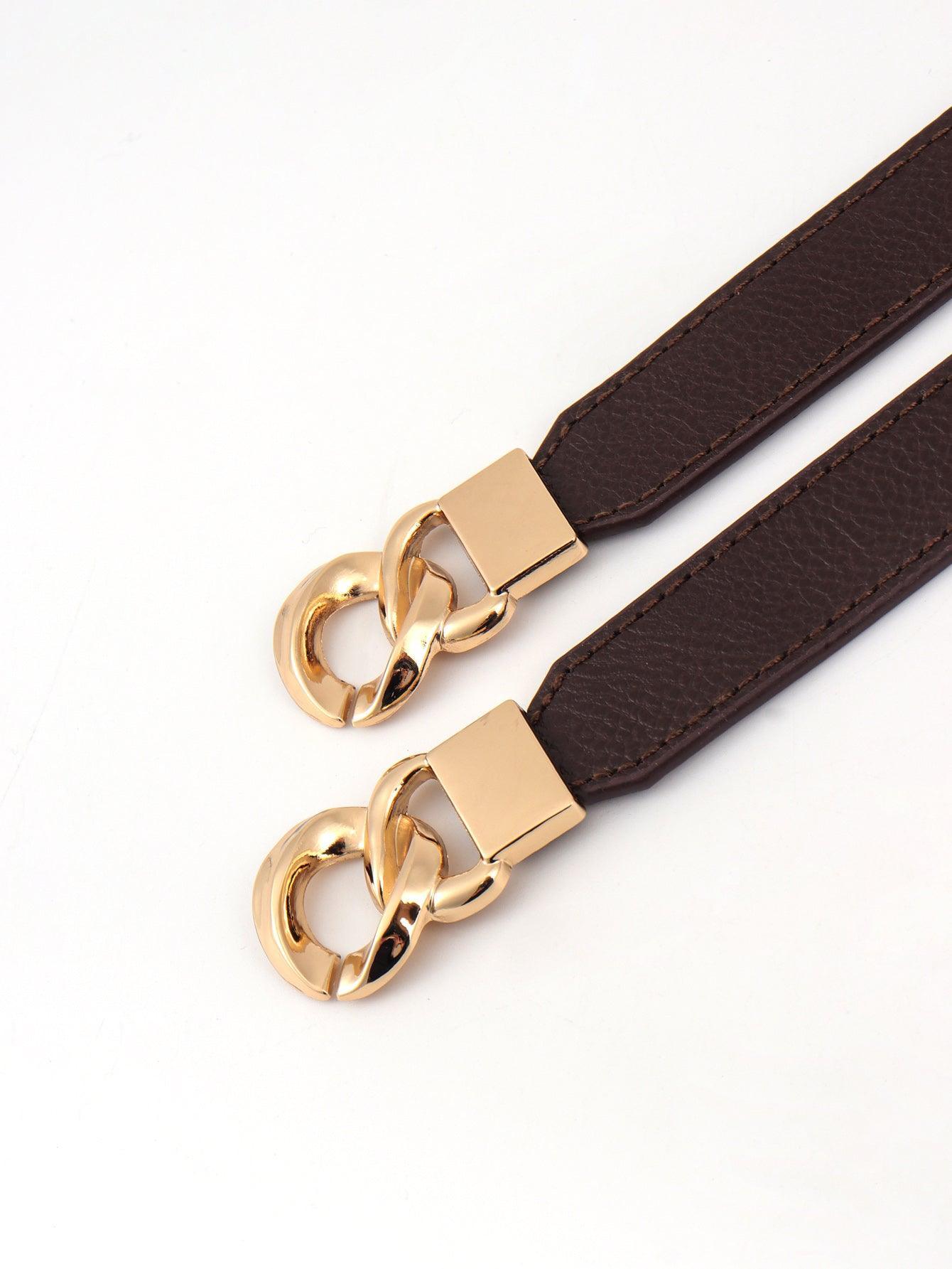 Zinc Alloy Buckle Elastic PU Belt - 808Lush