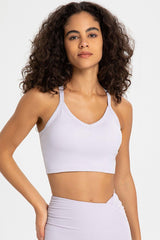 Crisscross Back V-Neck Sports Bra - 808Lush